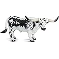 Safari Ltd. Texas Longhorn Bull Figurine - Hand-Painted, Lifelike 5.5" Model Figure - Fun Educational Farm Animal Toy for Boys, Girls & Kids Ages 3+