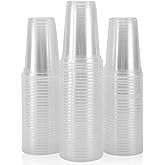 Walasaso Plastic Cups, 100 Pack 12 Oz Clear Plastic Cups Disposable 12 Oz for Home Office Outdoors Picnic, Suitable for Anniversary Party