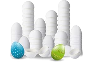 WGXX 50/100 Pcs Easter Paper Mache Eggs Bulk White Craft Eggs Craft Foam Eggs for Spring Easter Halloween Holiday DIY Craft Decoration (100)