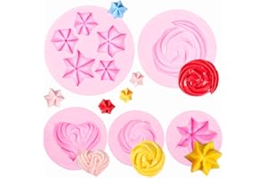 XCAKE LCOOK Cookie Chocolate Molds, Cream Shaped Cupcake Silicone Molds, Heart Star Shaped Cake Decor Fondant Mold for Birthday Theme Party Dessert Biscuit Ice Candy Gum Paste Sugar Craft Clay