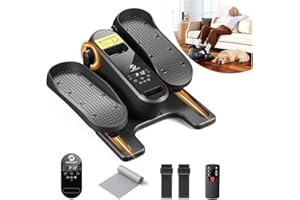 HIFAST Under Desk Elliptical Machine, Ellipse Leg Exerciser as Seen on TV for Seniors with Remote Control & 12 Manual & Auto Mode, Low-Impact Quiet Portable Electric Seated Pedal Exerciser for Home Office