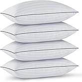 GOHOME Pillows Standard Size Set of 4 - Bed Pillows for Sleeping 4 Pack, Cooling Supportive Hotel Pillows with Premium Soft Down Alternative Fill for Side Stomach and Back Sleepers