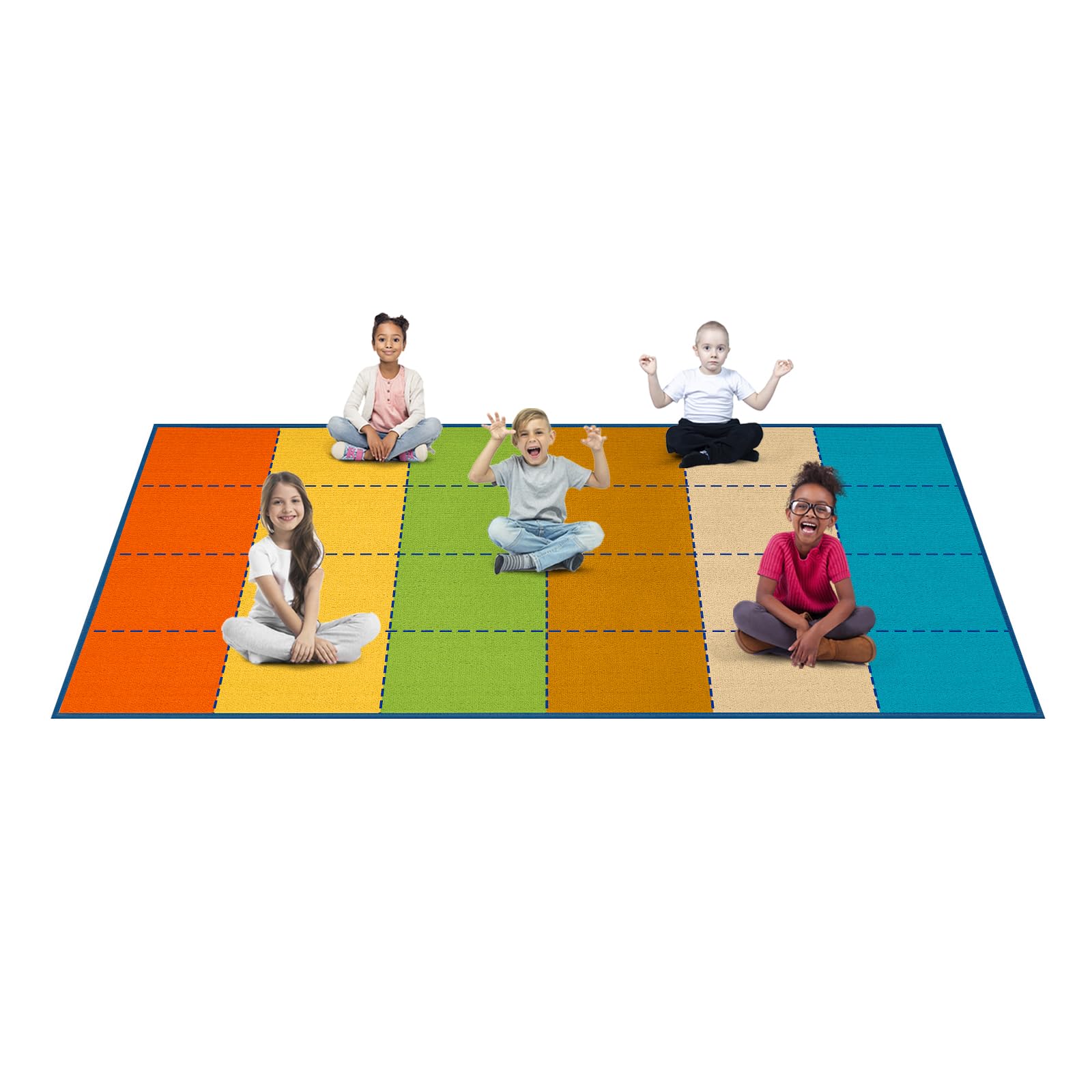 Photo 1 of ABCarpet Classroom Rug Carpet 24 Seats for Elementary Prechool Daycare Nursery Playroom Game Room Homeschool Library Reading Activity Non Slip Soft Foldable Rolling Packing 7.5 x 13 ft