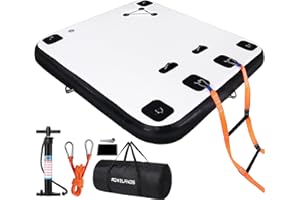 ROMELANDS Inflatable Floating Dock, Swim Platform Floating Island Raft, Large Air Mat Inflatable Water Pad with None-Slip Surface for Lake Pool Beach Ocean