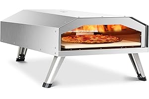 BIG HORN Gas Pizza Oven, 12 inch Portable Stainless Steel Propane Pizza Oven, Outdoor Pizza Maker with Stone for Baked Pizza
