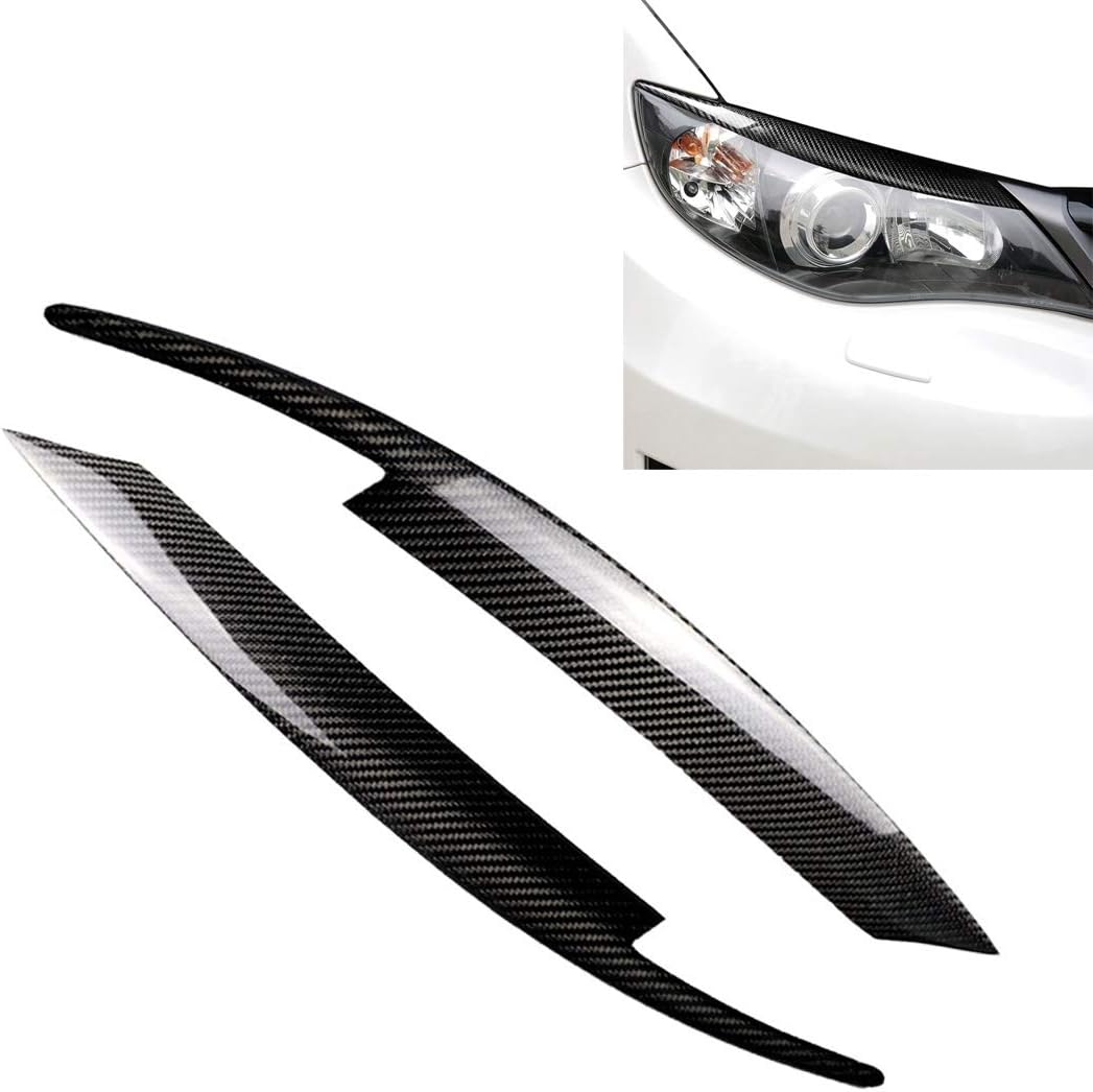 Carbon Fiber Car Vehicle Sticker Decoration, Carbon Fiber Car Mould Pressing Lamp Eyebrow Decorative Sticker for Subaru Impreza 10th Generation WRX 2008-2011, Carbon Fiber Style Car Interior