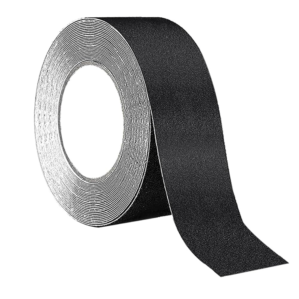 QitinDasen 10 M X 5 cm Black Anti-Slip Tape, Self-Adhesive Non-Slip Safety Tape, for Indoor & Outdoor (1 Roll)
