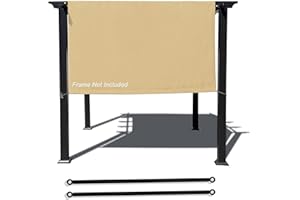 Alion Home Universal Waterproof Pergola Shade Cover – Pergola Replacement Canopy – Outdoor Adjustable Shade Cover with Heavy Duty Weighted Metal Rods (14' x 8', Sand)