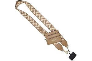 Save the Girls Original Clip and Go Phone Strap Pattern - Crossbody Phone Strap Chain with Zipper Wallet Pouch