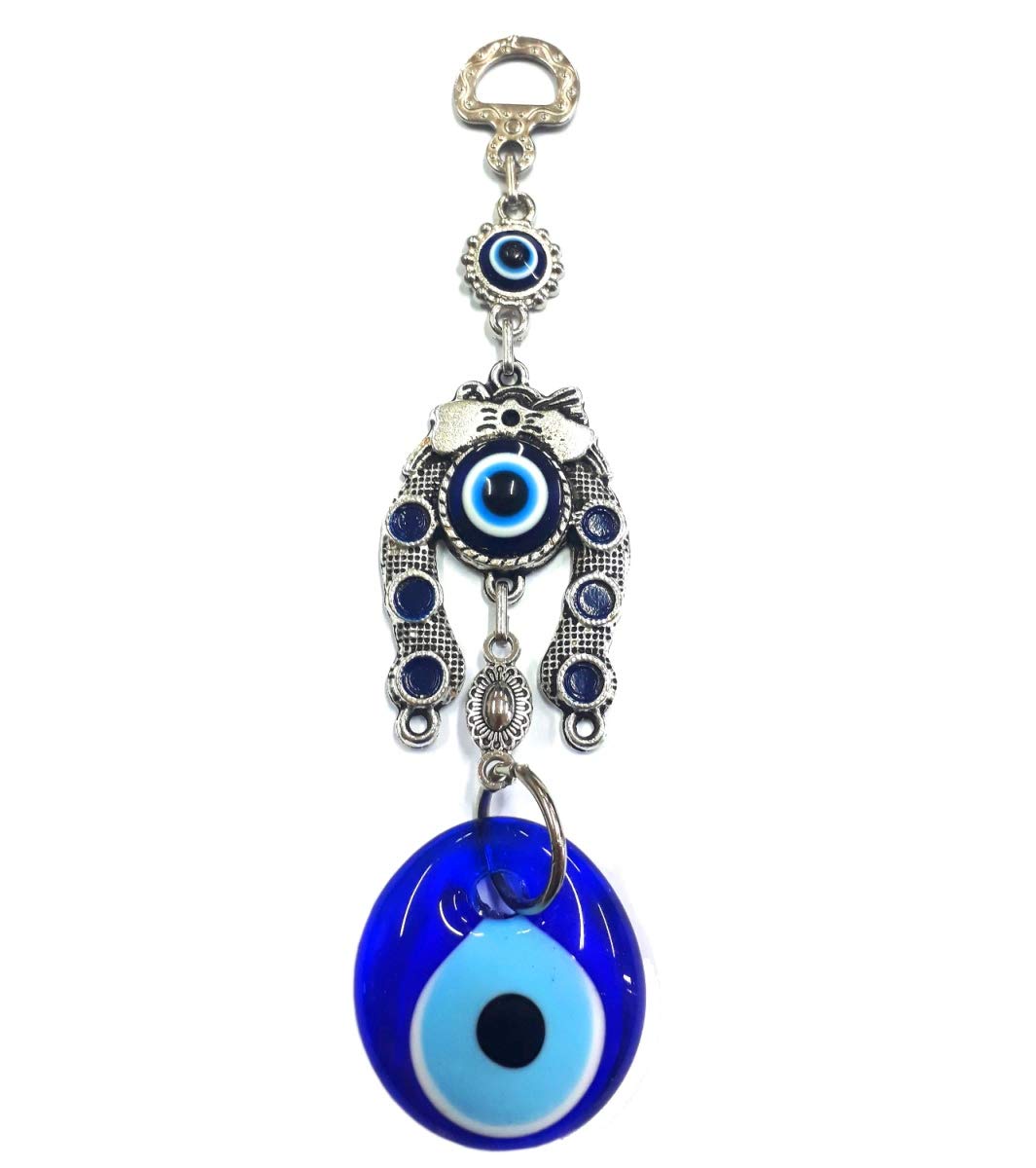 Perlin Nazar Boncuk, Boncugu, Turkish Blue, Blue Eye, Evil Eye, Horseshoe Wall Hanging, Wall Decoration, Ornament Amulet Decoration, Home Decor