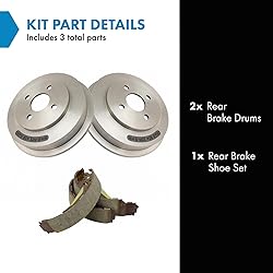 TRQ Rear Brake Shoe & Drum Kit Compatible with