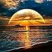 5D DIY Diamond Painting, Majestic Sunset Over the Sea, Full Drill Rhinestone Cross Stitch Embroidery Art Craft Home Decor