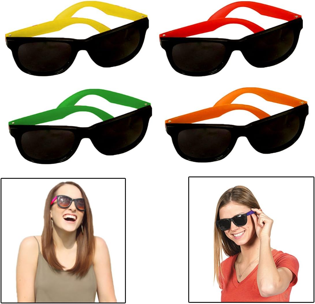 dazzling toys 12 Pairs Of Neon Long Lasting 80’s Retro Vintage Party