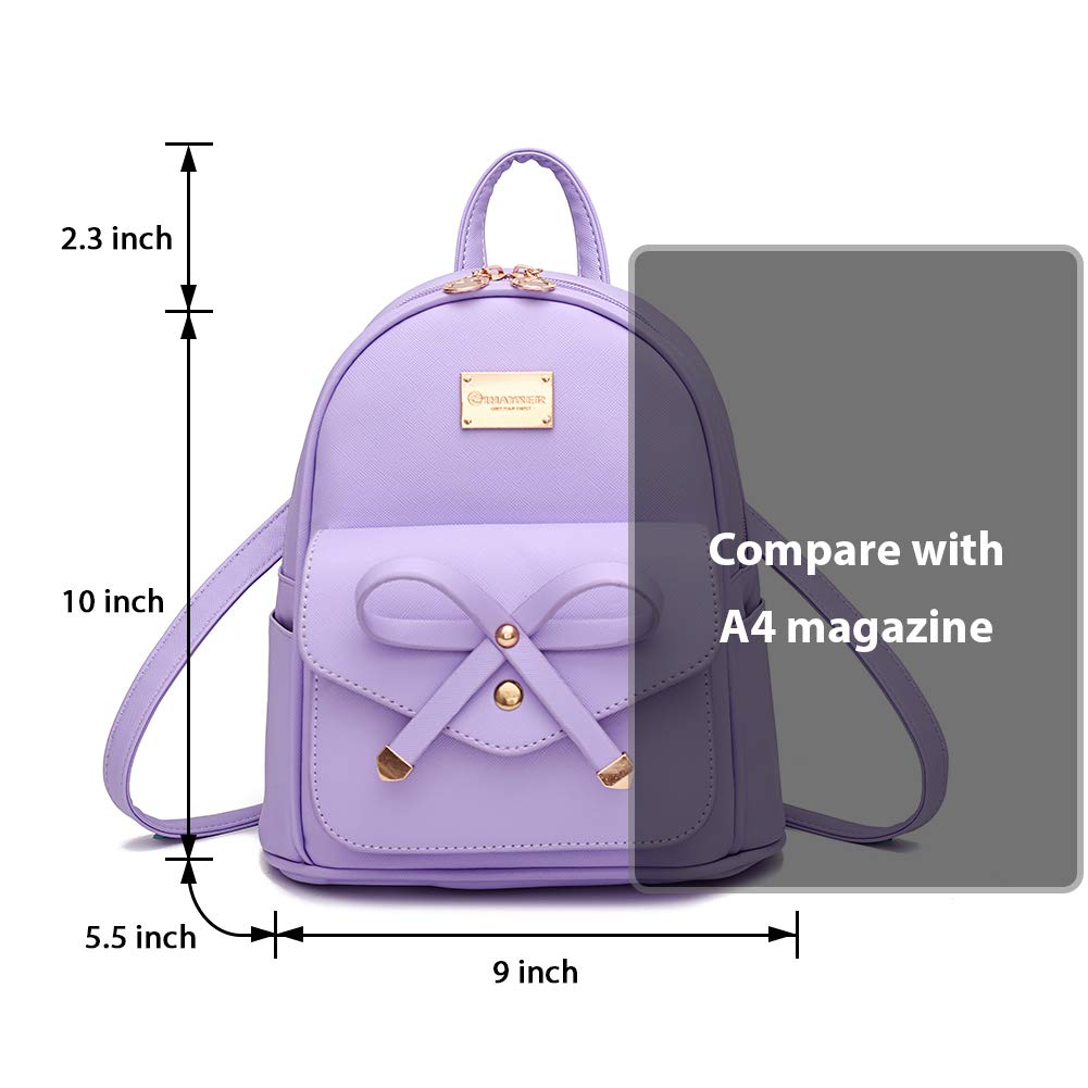 I IHAYNER Girls Bowknot Cute Leather Backpack Mini Backpack Purse for Women
