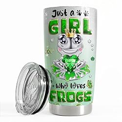 SANDJEST Frog Tumbler 20oz Girl Who Loves Frogs Cup