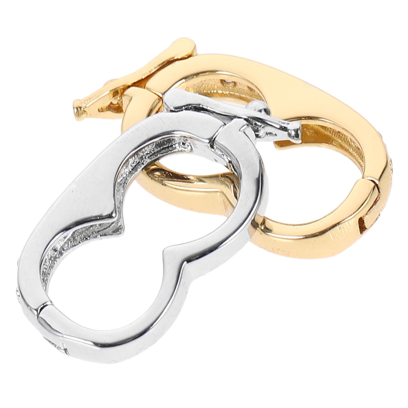 VILLCASE 2pcs Necklace Shortener Clasp, Pearl Enhancer Push Clasp Necklace Enhancer Clasp Connector Necklace Clasp Lock Extender Bracelet Extension Clasp for DIY Jewelry Making