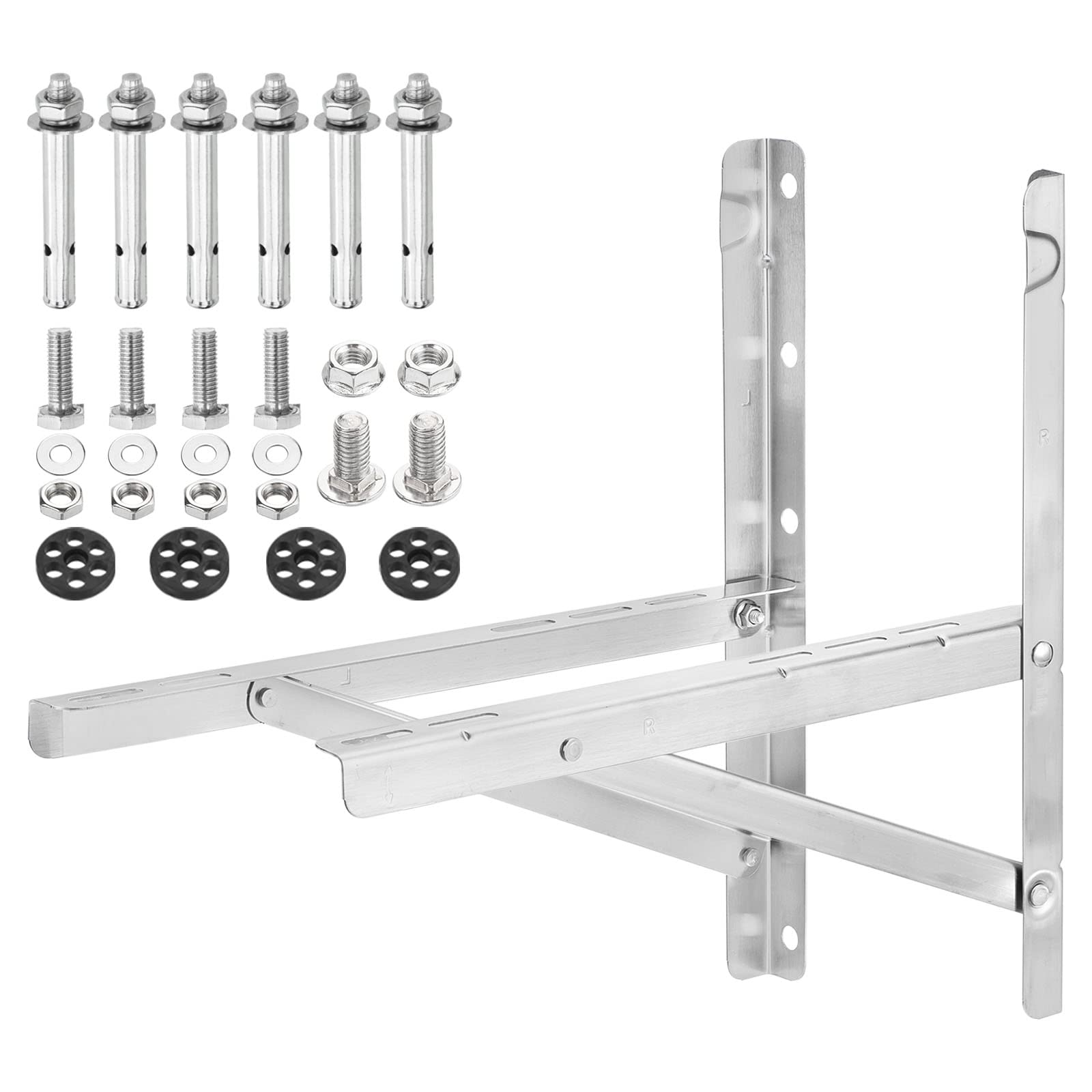 PATIKIL Mini Split Wall Mounting Bracket for 9000~30000BTU 1 Set Up to 485 Lbs Condenser Ductless AC, Heat Pump System Stainless Steel Bracket