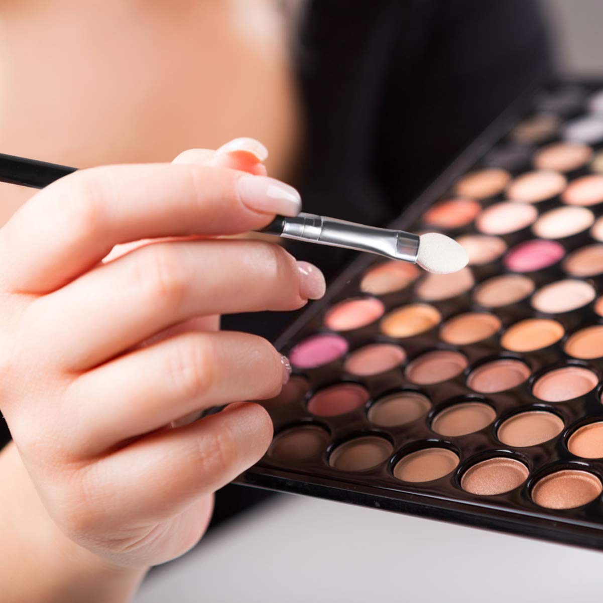 Lurrose Sponge Eyeshadow Brushes Professional Eye Makeup Applicators Dual Color Smudge Eye Brushes Set for Women 10pcs: Beauty