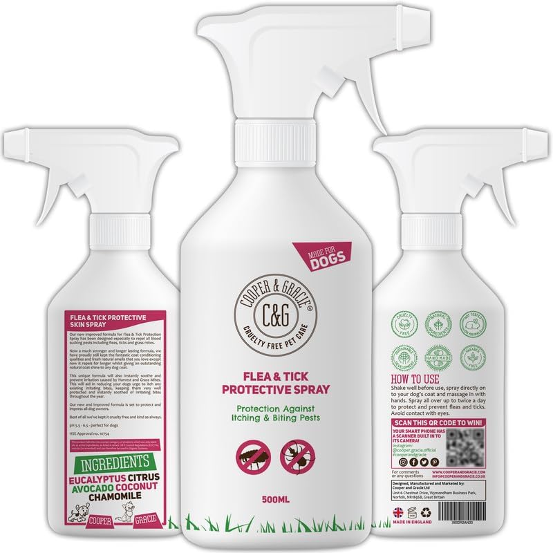 C&G Pets Dog Fleas Protection Spray 500ML Natural Avocado Coat Conditioner