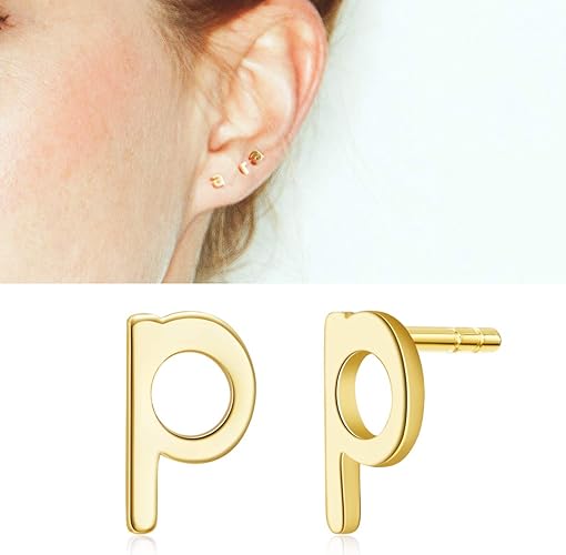 Amazon Co Jp Ldurian 低刺激性イニシャルスタッドピアス 女の子用 ミニマリスト A Z イニシャルスタッドピアス 14kゴールドメッキ 小さな5mm 優美なアルファベットスタッドピアス 子供 母 祖母 ジュエリー