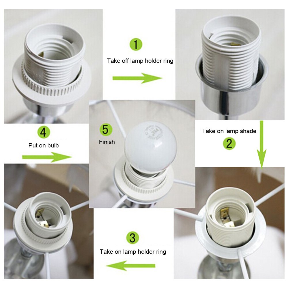 Lamptobe E27 Lampenfassung Set - DIY Lampe Mit 1,8m Kabel & Schalter, 2er Pack Weiß