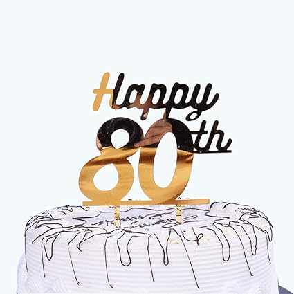 Gold Happy Birthday Cake Toppers Decorations Tool Party Supplies