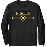 Pisces zodiac Feb March birthday Graphic art Pisces sign Long Sleeve T-Shirt