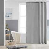 Furlinic Grey Shower Curtain Mould Proof Waterproof 120x180cm 47x72in