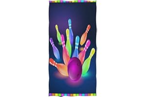 Naanle Chic Colors Bowling Balls Print Soft Absorbent Guest Hand Towels for Bathroom, Hotel, Gym and Spa (16 x 30 Inches)