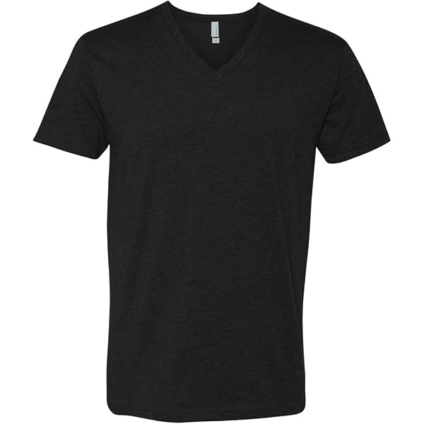Next Level Men's Premium V-Neck T-Shirts 2-Pack - Soft Blend Tees (Black + Military Green, Small)
