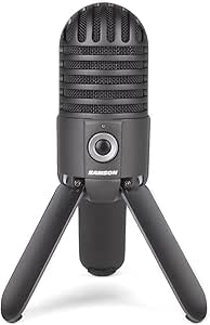 Samson Meteor Mic, Micrófono de estudio (USB), color negro (Titanium Black)