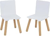 Liberty House Toys Wooden Table & 2 Chairs Set for Kids, White & Pine view 4
