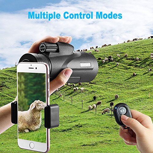 Monocular Telescope, Tatufy 12x50 HD Dual Focus Low Night Vision Waterproof High Power Spotting Scopes for Adults with Cell Phone Photography Adapter for Bird Watching, Hunting, Camping,Travelling