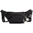 Zodaca Black Extra Large Fanny Pack Plus Size, Crossbody Bag with Adjustable Belt Straps Fits 34-60 Inch Waist (Expands to 5XL)