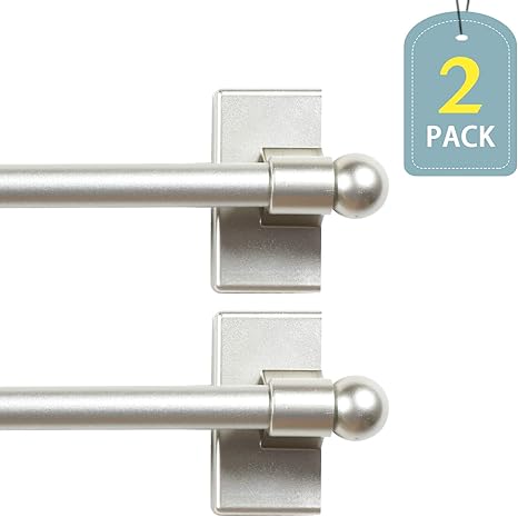 9 16 Inch Adjustable Magnetic Curtain Rods With Petite Ball Ends