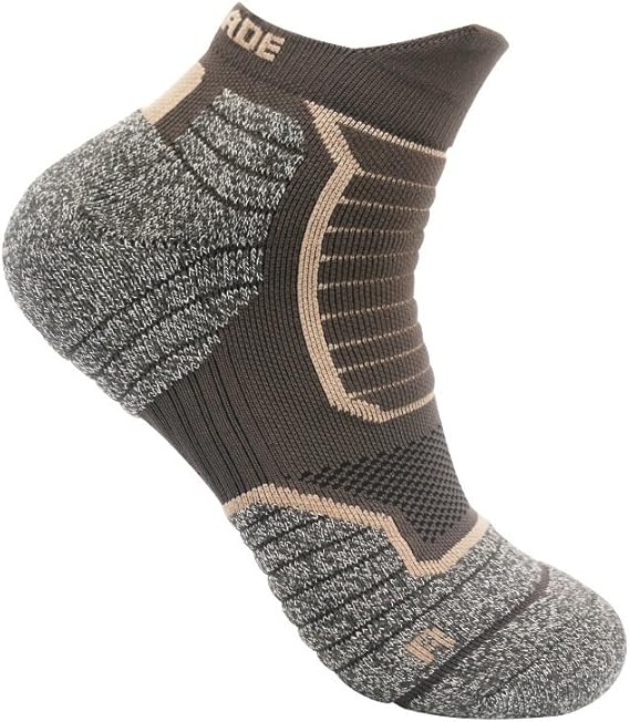 MEN’S TRAIL RUNNING SOCKS (large, brown) WITH BUILT IN