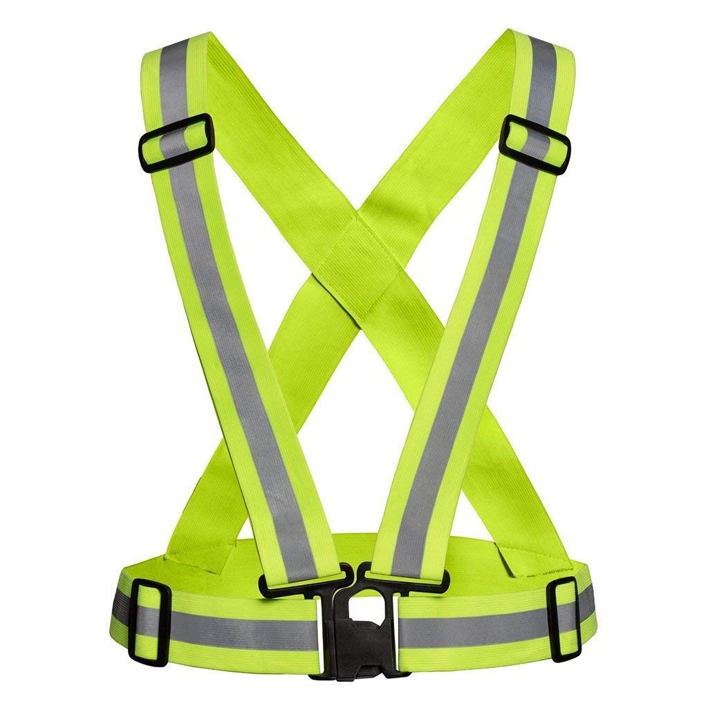 C (DEVICE) Reflective Vest High Visibility Cross Belt with Adjustable