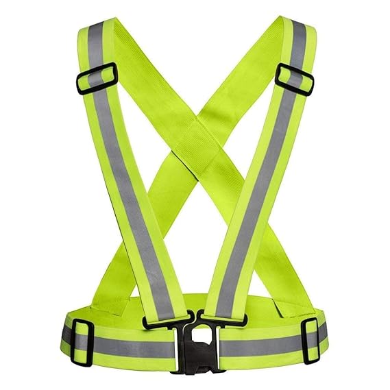 C (DEVICE) Reflective Vest High Visibility Cross Belt with Adjustable Straps Ideal for