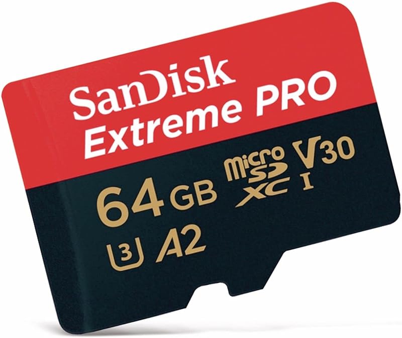 SanDisk Extreme Pro 64GB microSDXC with Adapter A2 U3 V30 170MB/s Rescue Pro