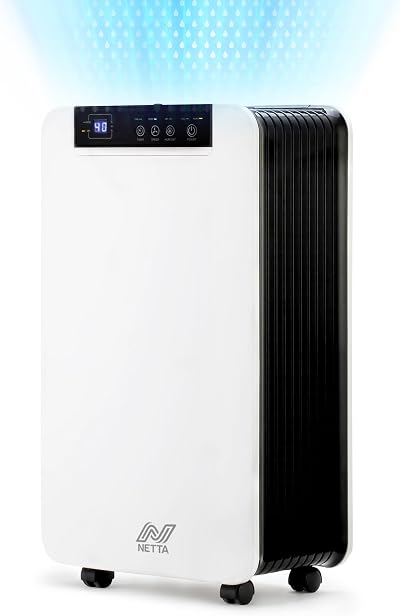 NETTA 12L/Day Dehumidifier Digital Control Auto Restart 1.5L Tank