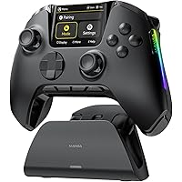 ManbaOne Interactive Screen Wireless Gaming Controller for PC/Switch/Switch 2/iOS/Android,Hall Effect Stick & Trigger,RGB Lig