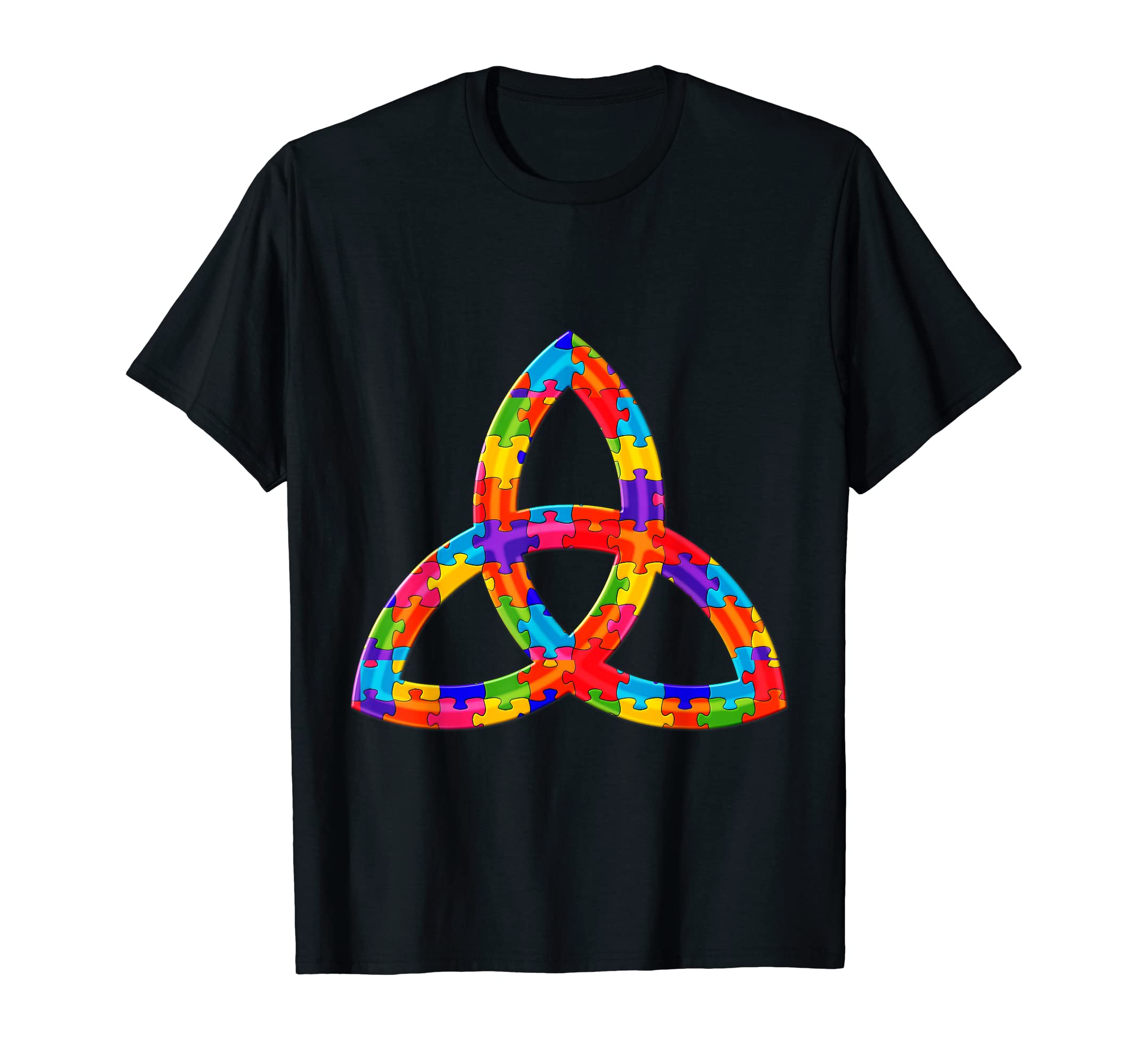 Trinity Knot Triquetra Jigsaw Puzzle Autism T-Shirt