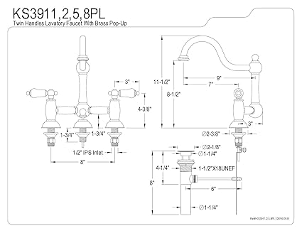 Satin Ni Rough Plumbing Tap Parts Kingston Brass Ks3918pl