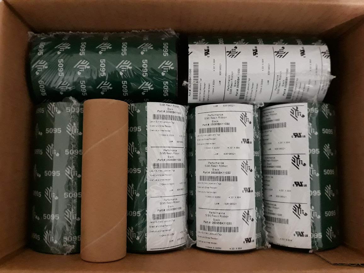 Zebra 5095 Resin - printer ribbons (110mm x 300m) Pack of 6
