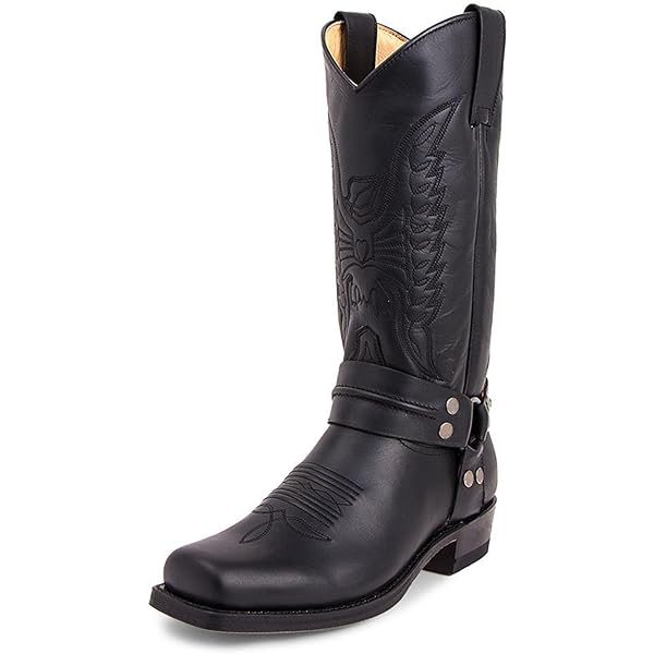 【WOOHWA】BELT BOOTS CUT PT Amazon.com | ByErz Men's Fashion High Tube Embroidery Retro