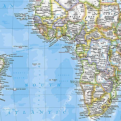 National Geographic World Wall Map - Classic - Laminated (Poster Size ...
