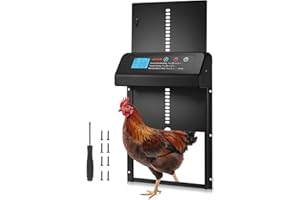 VEVOR Automatic Chicken Coop Door, Battery Powered Chicken Coop Door with Timer & Manual Setting, Anti-Pinch Security, Durabl
