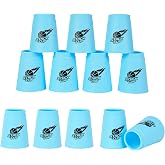 SEISSO Sport Stacking Cups Set，Stacking Cup Classic Speed Training Game for Kids Adults, Plastic Speed Stacking Cups Family Game Toy for Boy Girl Party Challenge Competition Travel Gift Blue 12Pack