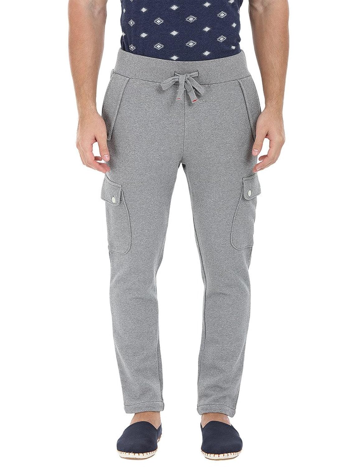 zobello men's knit heather cargo sweatpants