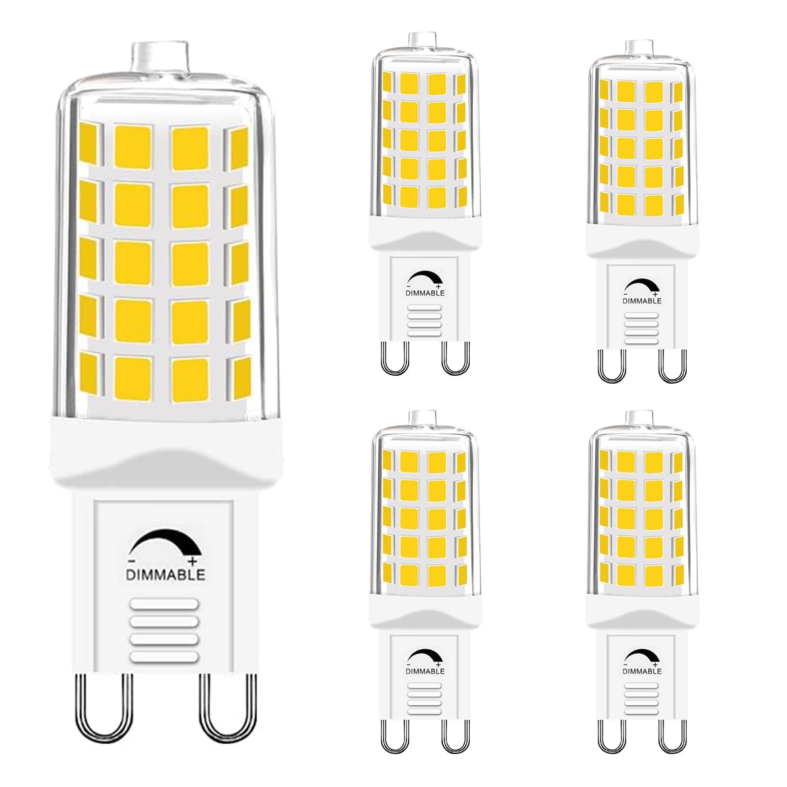 GOHDLAMP G9 LED Bulbs Natural White 4000K Dimmable Pack of 5, 4W Equivalent to 40W Halogen, No Flickering Energy Saving Small Bulb
